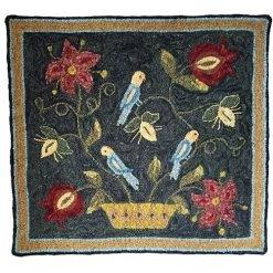 Blue Bird Basket Rug Hooking Kit