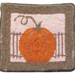 Pumpkin With Fence Rug Hooking Kit