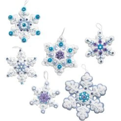 Bucilla Felt Ornaments Applique Kit - Sparkle Snowflakes